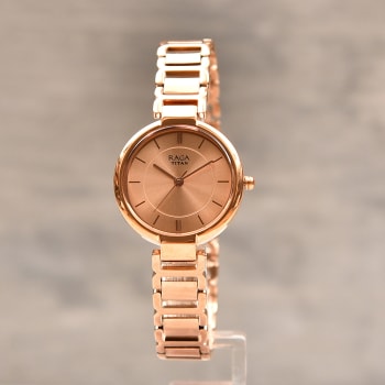 ladies titan raga rose gold