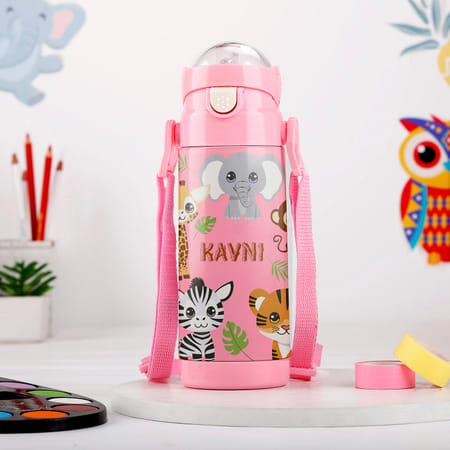 Adorable Animals Personalized Water Bottle For Kids-picture-43