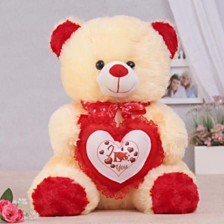 Adorable Cream Teddy Bear: Gift/Send Toys and Games Gifts Online L11007510 |IGP.com