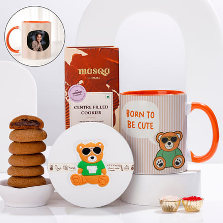 Beary Playful Personalized Rakhi Hamper-image-0