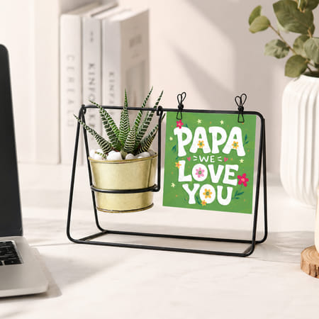 Best Dad Personalized Polaroid With Swing Planter-picture-11