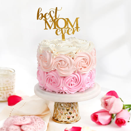 Best Mom Ever Pink Ombre Cake (500 gm)-image-42