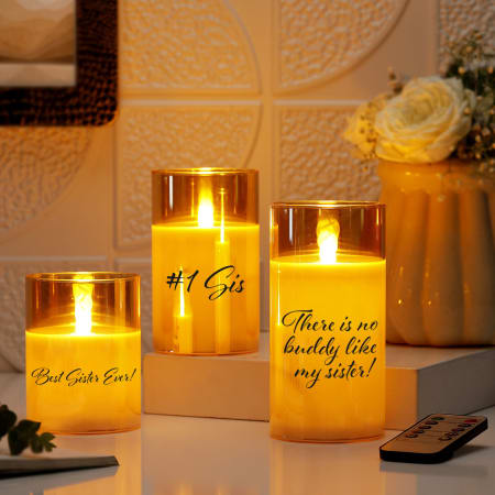Best Sister Personalized LED Candle - Set Of 3