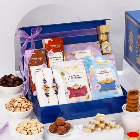 Blue Meenakari Bhaiya Bhabhi Rakhi Hamper-picture-12