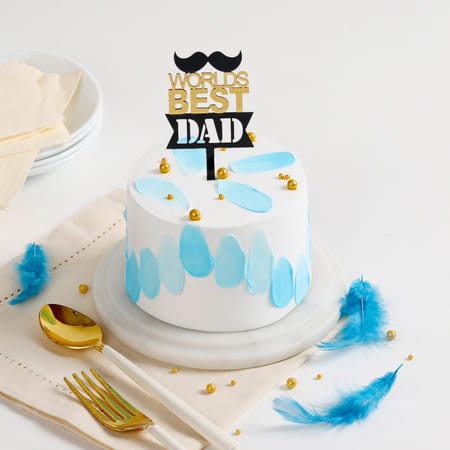 Blue Petals Father's Day Cake (300 Gms)-image-8