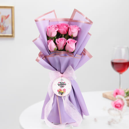 Blush Of Elegance Women's DayBouquet-image-7