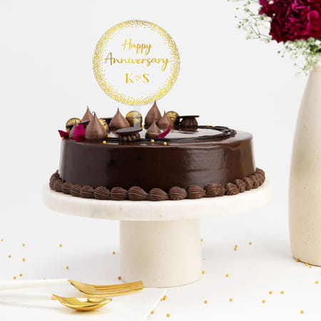 Chocolaty Bliss Personalized Anniversary Cake (450 g)-picture-26