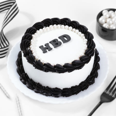 Classic Black And White Cake