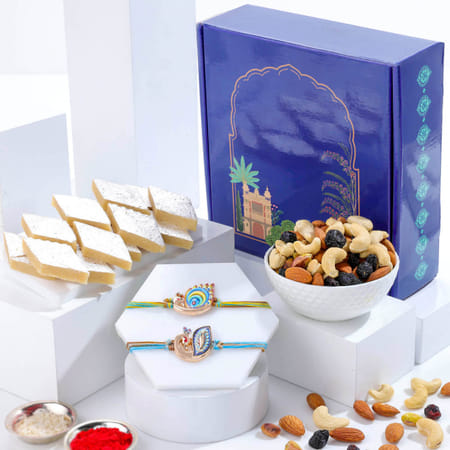 Colourful Peacock Rakhis With Delightful Treats-picture-13