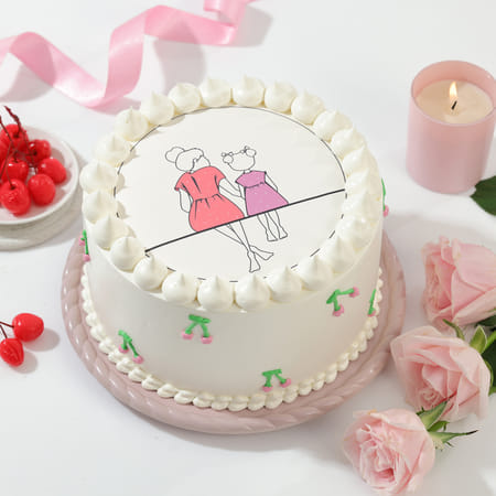 Creamy Swirls Mother's Day Cake (Half Kg)-image-45