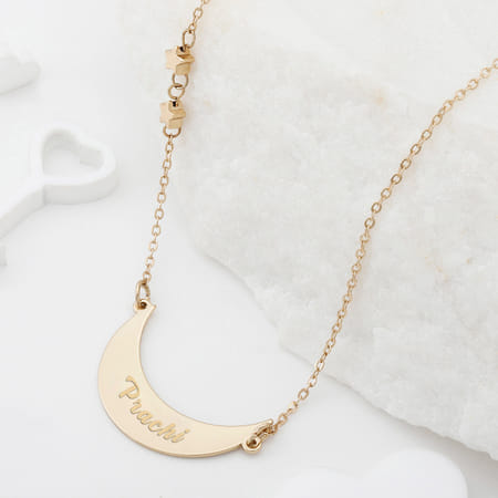 Crescent Moon Personalized Pendant Chain-picture-17