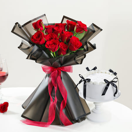 Crimson Charm And Classic Cake Duo