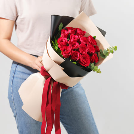 Crimson Elegance Rose Bouquet-picture-34