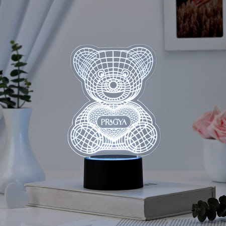 Cuddly Bear Personalized Black Base LED Lamp-picture-14