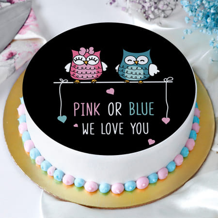 Cute Owls Baby Shower Poster Cake (2 Kg)-picture-12