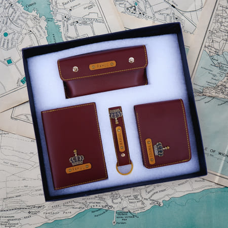 Dark Brown Travel Essentials Hamper For Him Personalized-image-45
