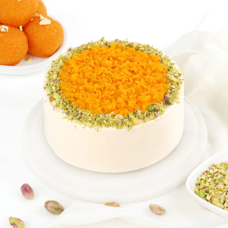 Delish Motichoor Ladoo Mini Cake (300 Gm)-picture-22