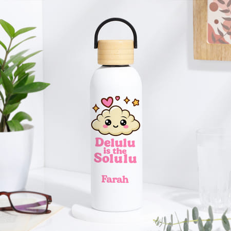 Delulu Personalized Matte White Water Bottle-picture-38