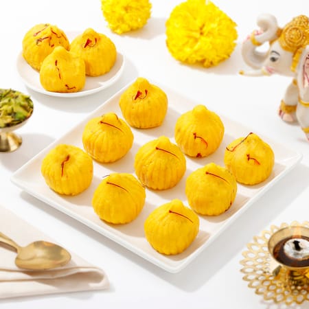 Divine Delights Kesar Modak-12 Pcs-picture-18