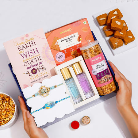 Divine Rakhis And Sweets Hamper-image-5