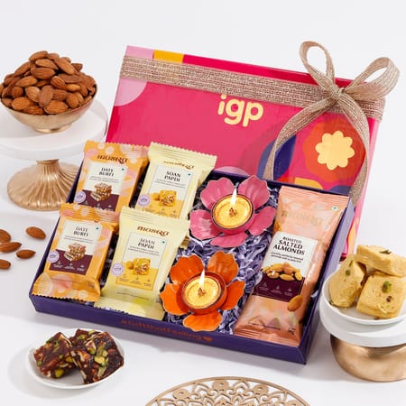 Diwali Sweets And Diyas Gift Hamper-picture-47