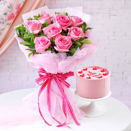 Elegant Blooms And Bento Cake Duo