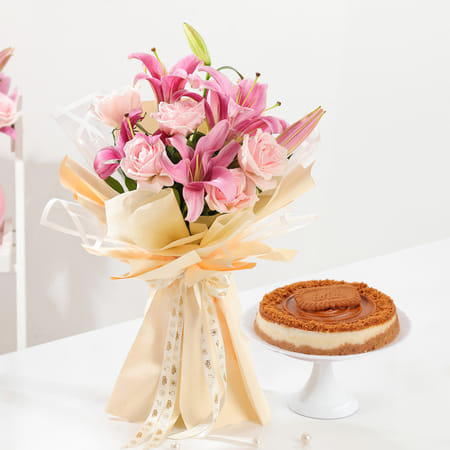 Elegant Blooms And Biscoff Bliss Combo