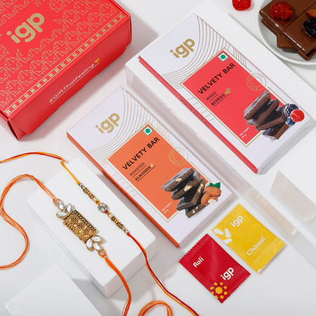 Elegant Rakhis And Chocolates Combo-picture-23