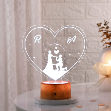 Evergreen Love Personalized LED Lamp - Wooden Finish Base-picture-21