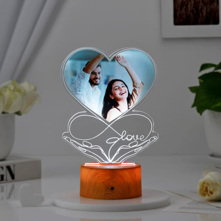 Everlasting Love - Personalized Wooden Base LED Lamp-picture-36