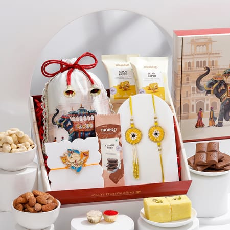 evil eye family rakhi hamper