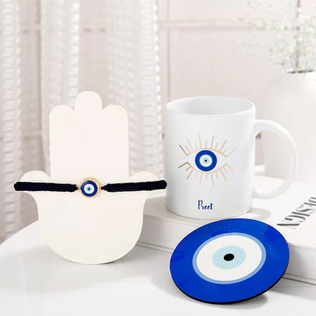 Evil Eye Protectant Rakhi Hamper - Personalized-image-15