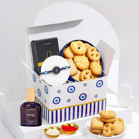Evil Eye Rakhi And Delights Hamper-image-39