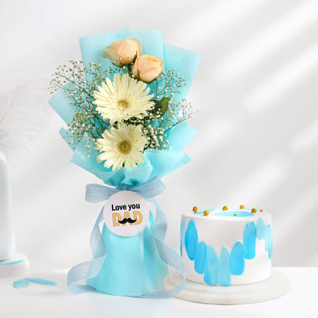 Father's Day Blooming Cake Extravaganza Arrangement-image-19