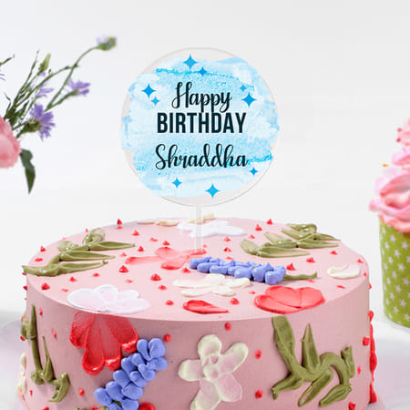 Floral Blush Personalized Birthday Cake-picture-26