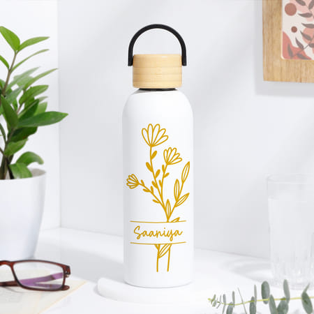 Floral Charm Personalized Water Bottle-image-33