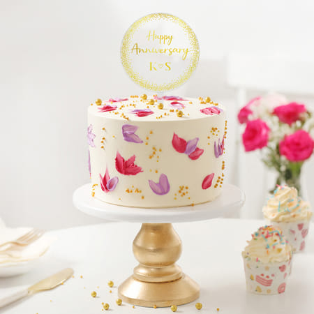Floral Delight Personalized Anniversary Cake (450 g)-picture-40