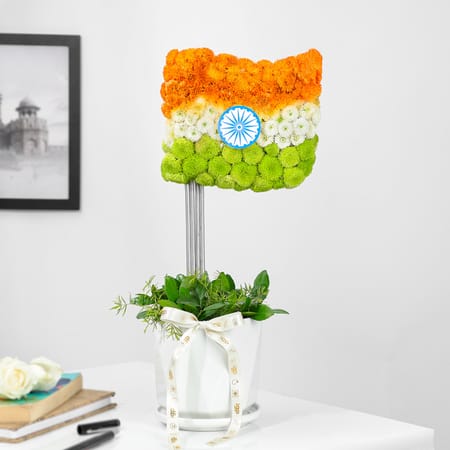 Floral Glory Indian Flag Arrangement-picture-16