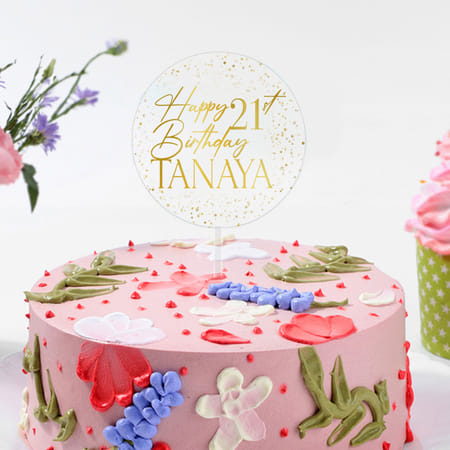 Floral Indulgence Personalized Birthday Cake (450 g)-image-32