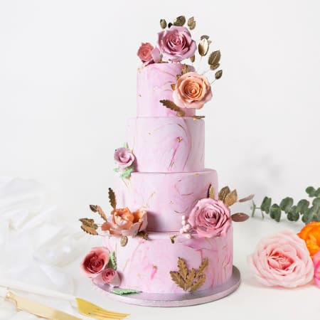 Multi Tier Big Wedding Cake Decorated with Fresh Flowers Stock Photo -  Image of coffee, candy: 36354228