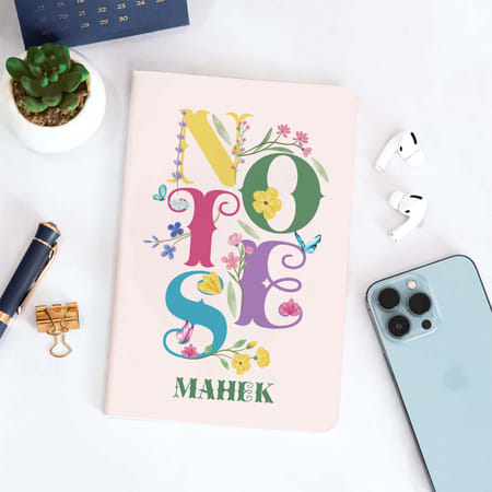 Floral Notes Personalized Notebook - Pink-image-34