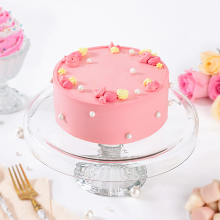 Floral Pink Cream Cake-picture-28