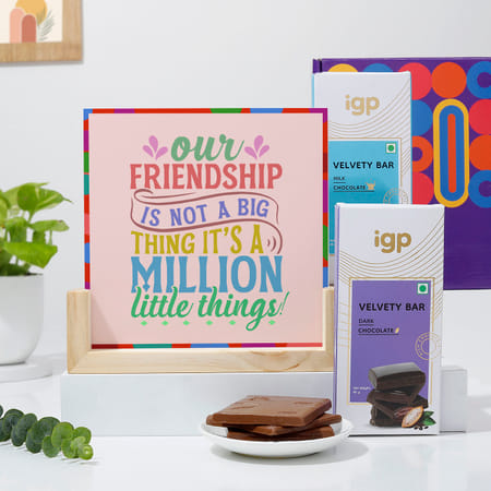 Friendship Personalized Double Side Frame And Chocolate Combo-picture-17