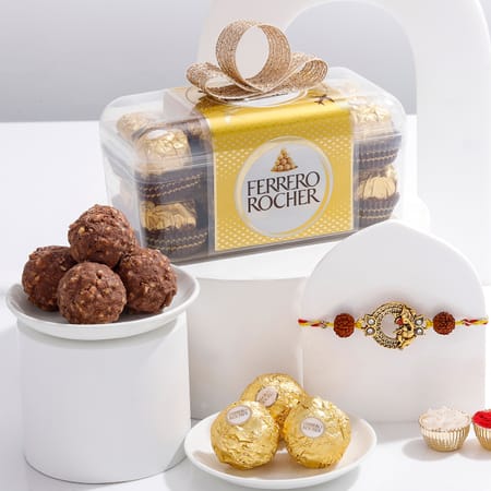 Ganesha Rakhi And Chocolate Combo-picture-28