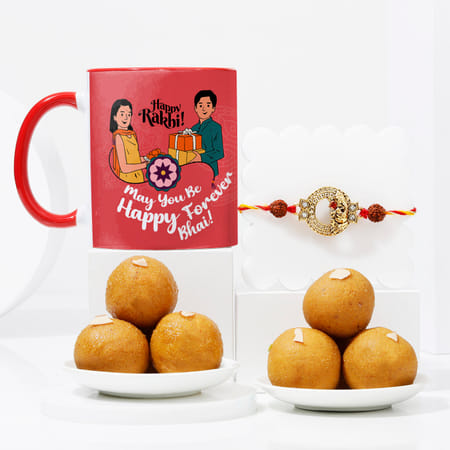Ganesha Rudraksha Rakhi And Mug Hamper-image-1