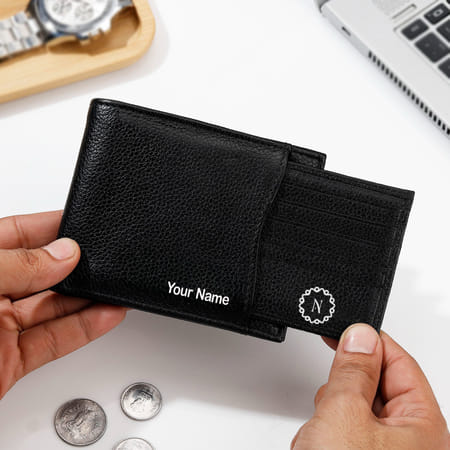 Genuine Leather Personalized Wallet And Card Holder Combo-image-3