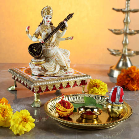 Full Gold Big Size Goddess Saraswathi Devi Idol, 44% OFF