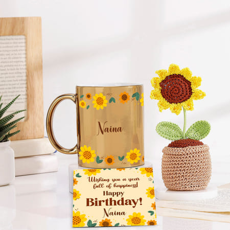 Golden Bloom Personalized Birthday Hamper-picture-18