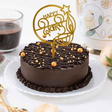 Golden Indulgence Diwali Chocolate Cake-picture-34