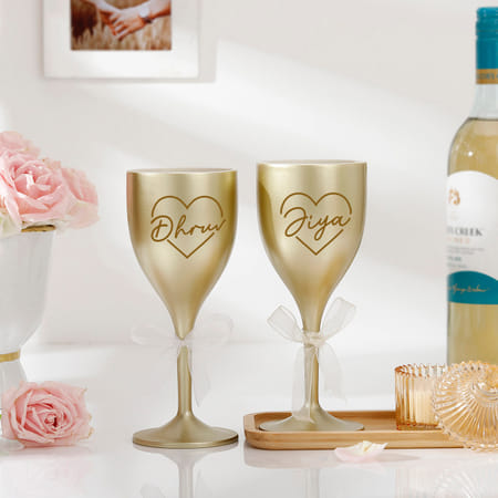 Golden Luxe Personalized Wine Glass Set For Couples-image-0